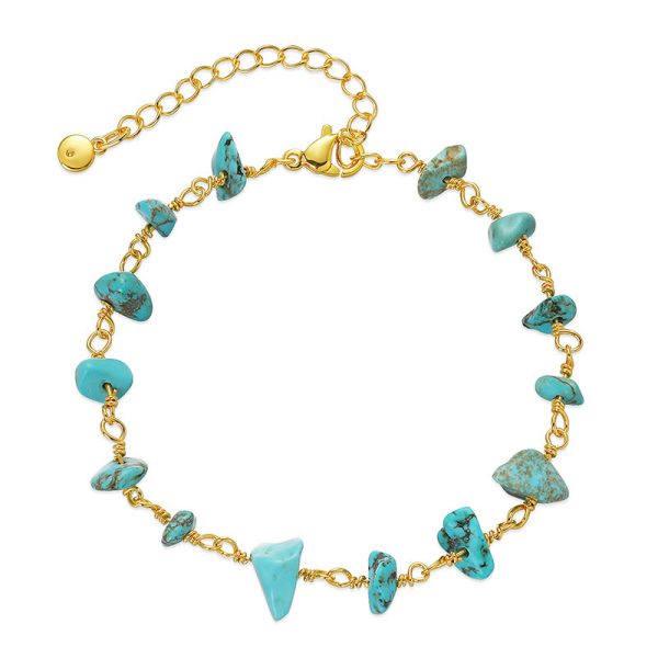 Irregular Natural Gravel Niche Turquoise Bracelet