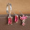 Square Stud Earrings Fashion Zircon Three-piece Set