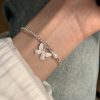 S925 Sterling Silver Butterfly Pearl Small Pieces Of Silver Bracelet For Women