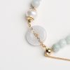 Natural Emerald Peace Buckle Pearl Bracelet For Women