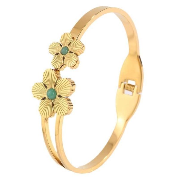 Personalized Flower Stainless Steel Bracelet For Women