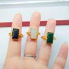 Brass Gold-plated Long Gem Electroplated Live Ring