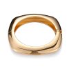 Beautiful Square Glossy Metal Texture Open-end Bangle Bracelet