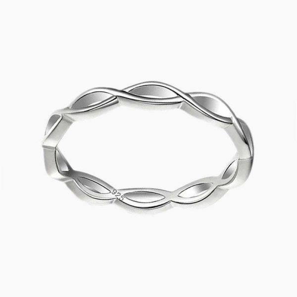 Simple Silver Jewlary Cross Twist Ring