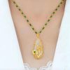 Water Drop Pendant Necklace Female Lotus Leaf Retro Fashion Elegance Clavicle Chain