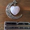 Jewelry Heart Stone Crystal Necklace Retro Moon