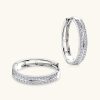 Straight Sterling Silver Earrings Moissanite New Ear Ring