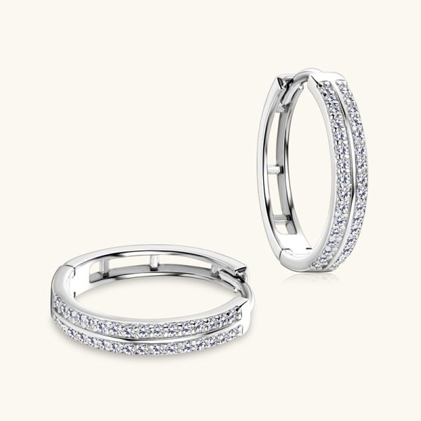 Straight Sterling Silver Earrings Moissanite New Ear Ring