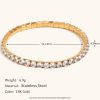 Simple And Light Luxury Stainless Steel Plated 18K Gold Elastic Zircon Bracelet Ornament