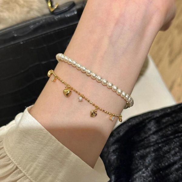 Love Pendant Design Sense All-matching Graceful Fashion Twin Bracelet