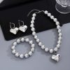 Simplicity And Exaggeration Personality Geometry Round Bracelet Love Heart Necklace Suit