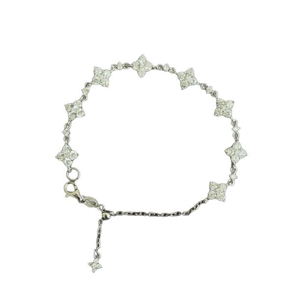 S925 Sterling Silver Four-diamond Full Diamond Bracelet
