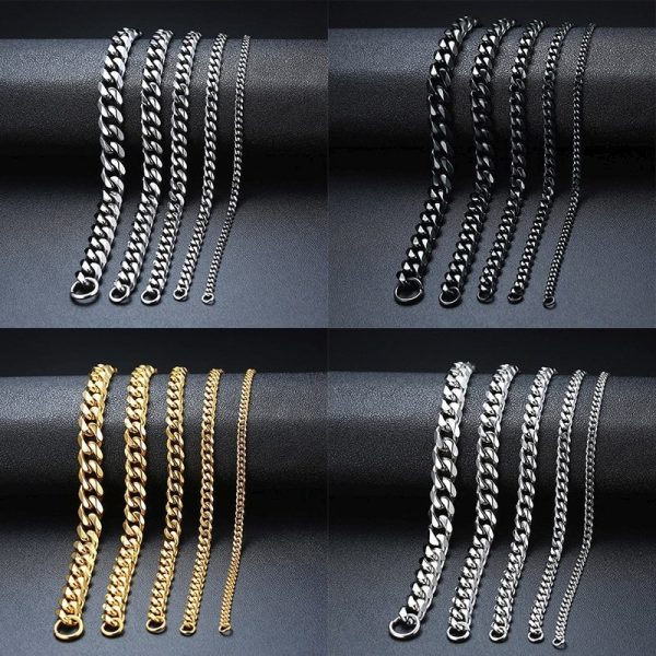 Gold Cuban Link Chain Six-sided Bracelet
