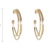 European and American Exaggerated Full Diamond Geometric Circle Earrings