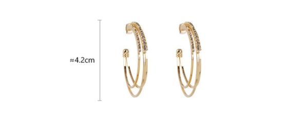 European and American Exaggerated Full Diamond Geometric Circle Earrings