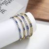 Hollow Cross Colorful Crystals Inlaid Open-ended Bracelet Sweet And Cool Temperament
