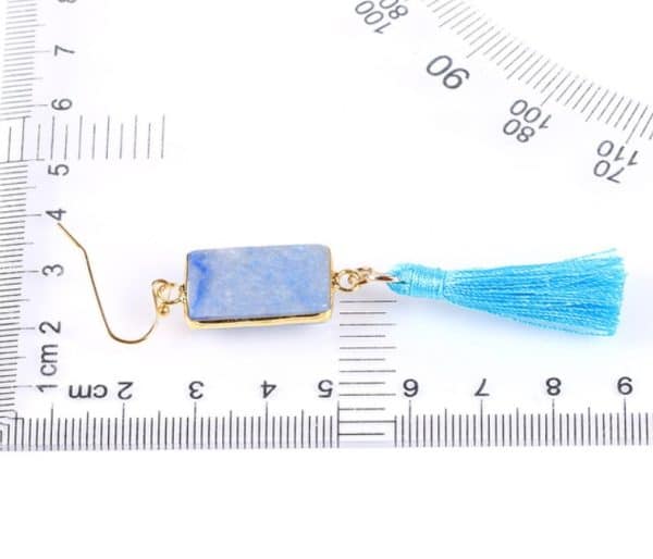 Short tassel earrings natural stone