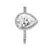 Pear-shaped center stone ring