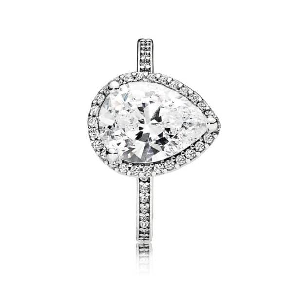 Pear-shaped center stone ring