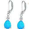 White Opal Drop Opal Earrings