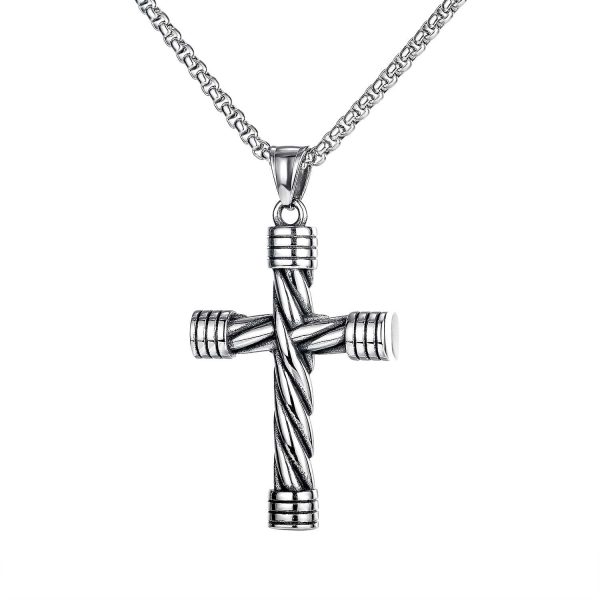 Cross Pendant Street Cool Hip Hop Style Man's Stainless Steel Necklace