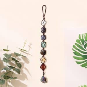 7 Colored Stone Seven Colors Crystal Stone Hand-woven Pendant