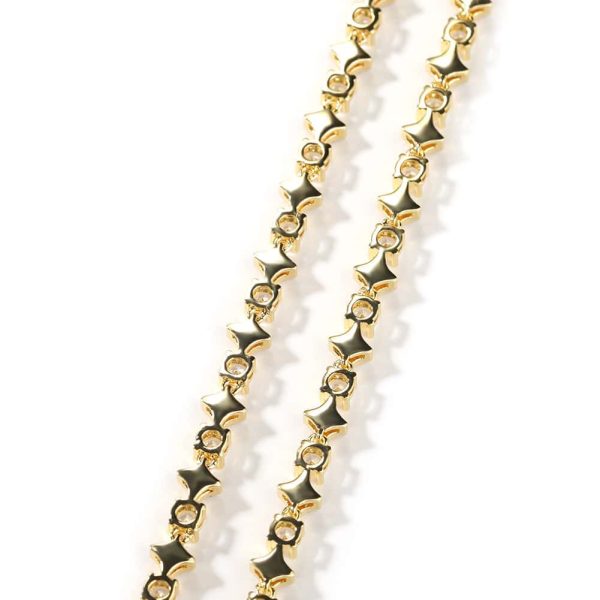 Fashion 6mm Star Zircon Tennis Chain Necklace For Men