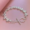 Silver Plated Tic Bracelet Xiaohongshu Same Style Bracelet