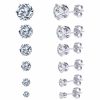 Women's Fashion Simple Stainless Steel Zircon Earings Set