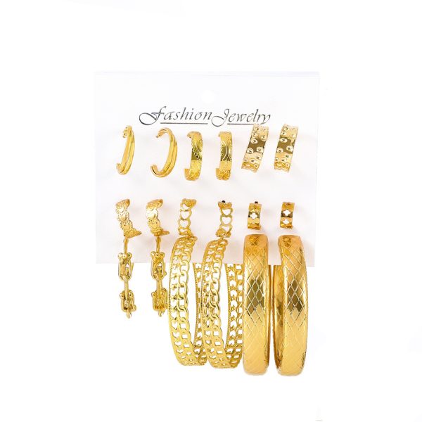 Circle Earring Combination Set European And American Retro Exaggeration