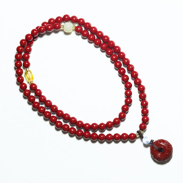 Cinnabar Wholesale Purple Gold Sand Buddha Beads Rosary Hand-woven Bracelet