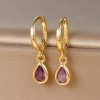 Geometric Drop-shaped Zircon Earrings
