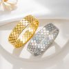 Non-fading Titanium Steel Casting Square Wide Bracelet
