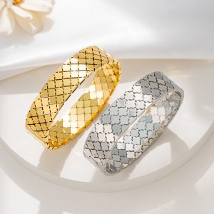 Non-fading Titanium Steel Casting Square Wide Bracelet