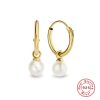 S925 Sterling Silver Pearl Pendant Eardrop Earring