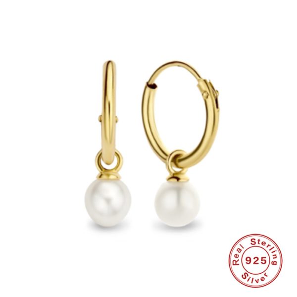 S925 Sterling Silver Pearl Pendant Eardrop Earring