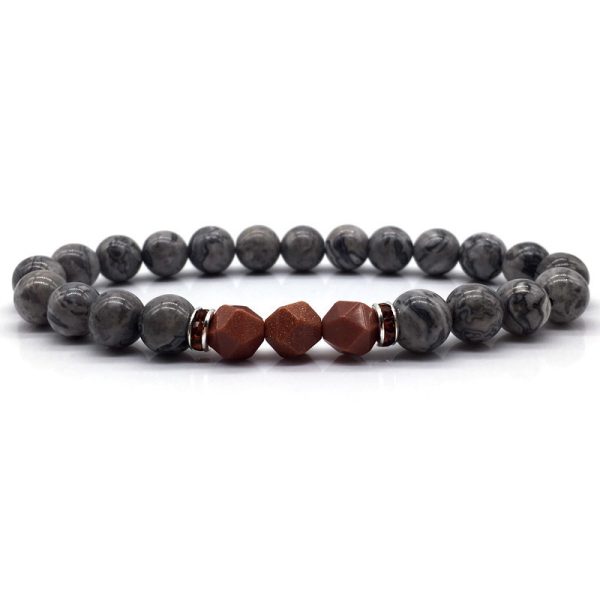 Glitter stone volcanic stone bracelet