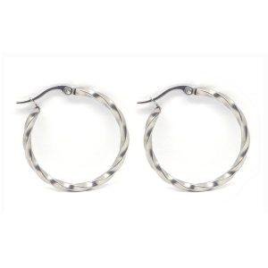European And American Fashion Stainless Steel Twist Twisted Wire Big Circle Earrings