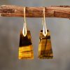 Bohemian Geometric Pendant Earrings Natural Stone Ornament Jewelry