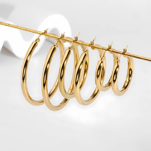 Stainless Steel Exaggerated Circle Hollow High-grade Earrings
