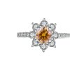 Sterling Silver 925 Moissanite Ring Female Flower Diamond