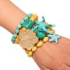 Women's Colorful Beaded Gold Starfish Bracelet