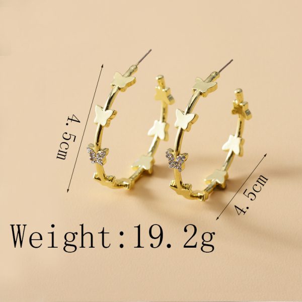 Crystal butterfly Big Circle Earrings