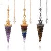 Rainbow Color Crystal Pendant Gravel Beads Pendant Reiki Resin Pendant