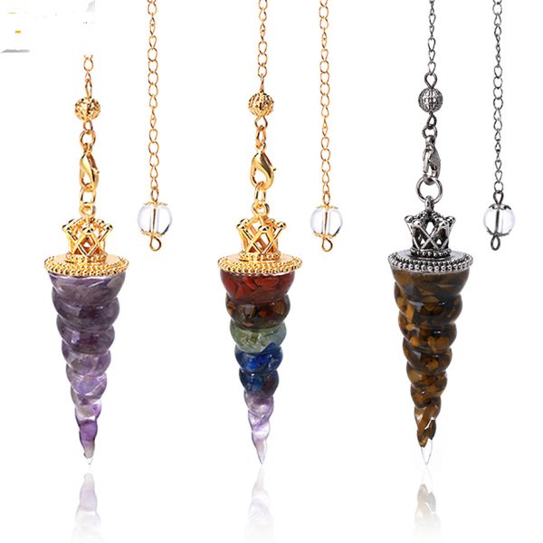 Rainbow Color Crystal Pendant Gravel Beads Pendant Reiki Resin Pendant