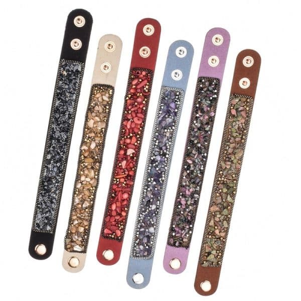 Crushed Stone Multicolor Bangle Bracelet