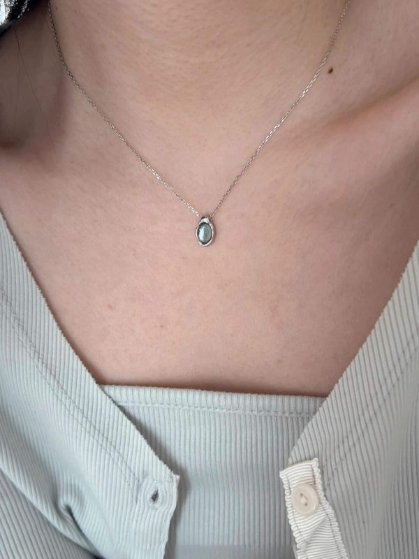 Water Drop Aquamarine Prehnite Necklace
