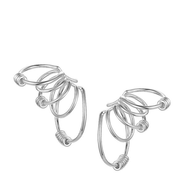 18K Gold Plating Brass Multi-Circle Line Non-pierced Ear Bone Clip Fashion Personality Earrings