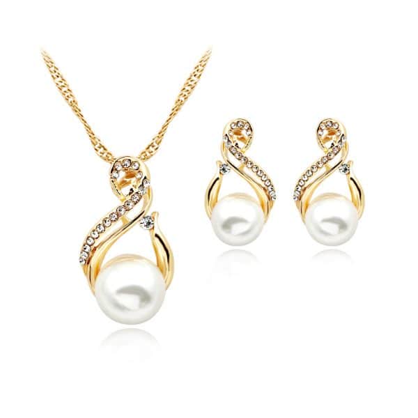 Pearl Necklace And Earrings Set Popular Dinner Bridal Accessories