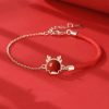 Women's Zodiac Dragon Necklace Red Rope Bracelet